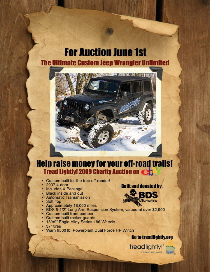 Tread Lightly! Charity Auction Ad