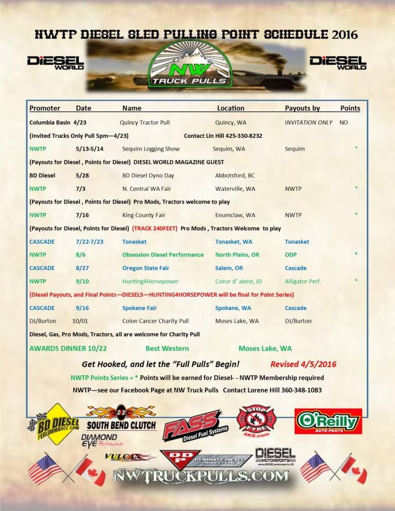 2016 Event Schedule