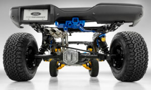 2022 Ford Bronco Raptor features a reinforced trailer hitch that helps improve towing capacity to 4,500 pounds.
