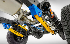 A Ford Performance-designed five-link rear suspension supports an upgraded Dana 50 rear axle and provides 14 inches of rear-wheel travel on the 2022 Bronco Raptor.