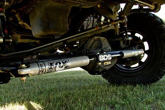 BDS Dodge mounting kit w/ Fox 2.0 Performance Series Steering Stabilizers